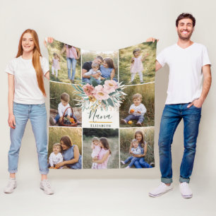 Couverture Polaire nom modifiable 8 photo couleur d'aquarelle girly r