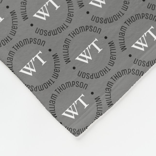 Couverture Polaire Nom (monogramme circulaire) estampillé partout sur (Coin)
