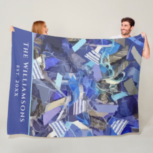 Couverture Polaire Nom personnalisé Année de création Bleu Violet Abs