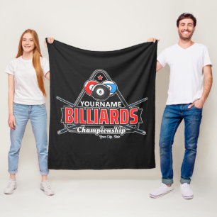 Couverture Polaire NOM Personnalisé Billard 8 Ball Pool Cue Rack