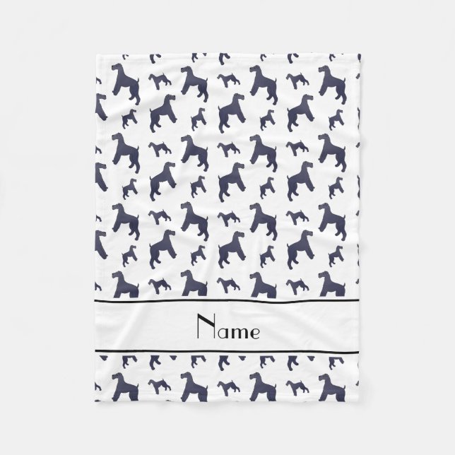 Couverture Polaire Nom personnalisé blanc Kerry Blue Terrier chiens (Devant)