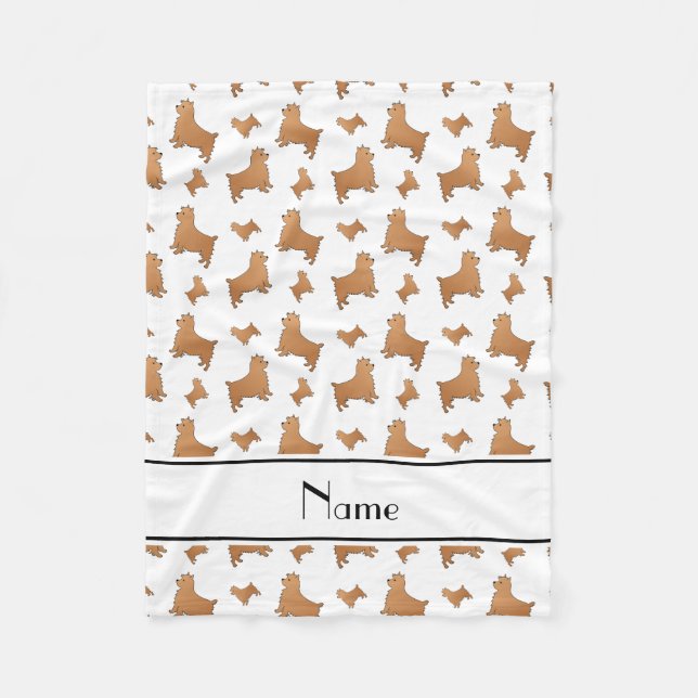 Couverture Polaire Nom personnalisé blanc Norwich Terrier chiens (Devant)