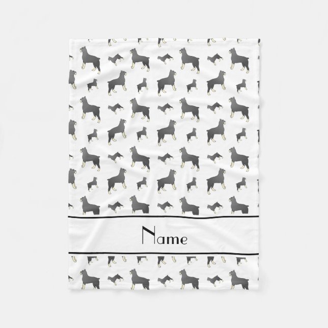 Couverture Polaire Nom personnalisé blanc Standard Schnauzer chiens (Devant)
