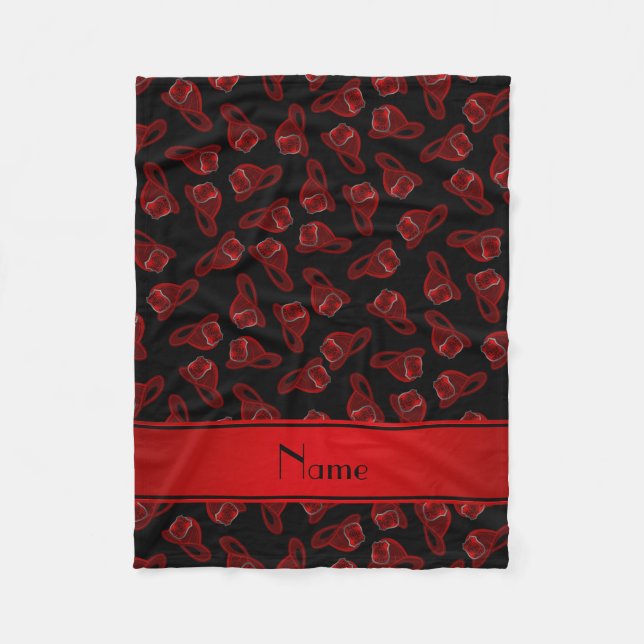 Couverture Polaire Nom personnalisé Casques à feu noir (Devant)