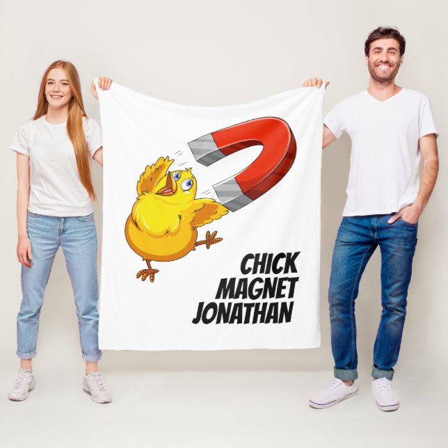 Couverture Polaire Nom personnalisé Chick Magnet (En situation)