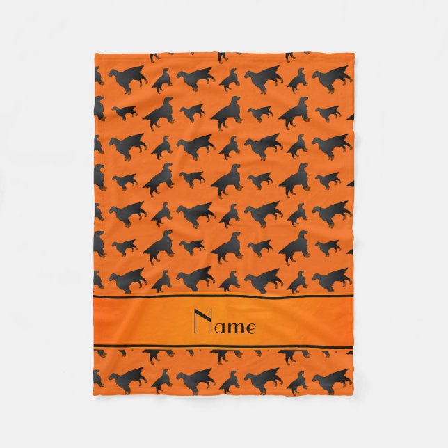 Couverture Polaire Nom personnalisé chien de couteau de gordon orange (Devant)