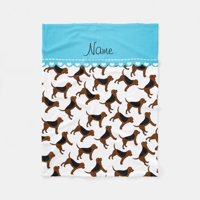 Couverture Polaire Nom personnalisé chiens de sang blanc (Devant)