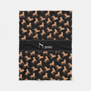 Couverture Polaire Nom personnalisé Chihuahua noir chiens