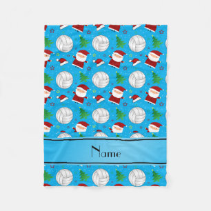 Couverture Polaire Nom personnalisé ciel bleu volleyball motif de noë