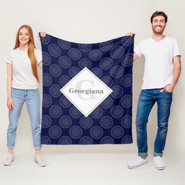 Couverture Polaire Nom Personnalisé Ditsy Winter Snow Angels Dots Sno (En situation)