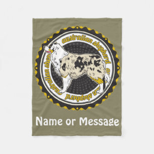 Couverture Polaire Nom personnalisé du berger australien Amoureux de