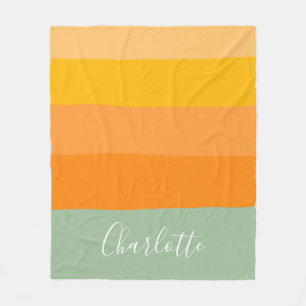Couverture Polaire Nom personnalisé Été Warm Peach Yellow Sage