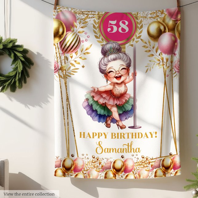 Couverture Polaire Nom personnalisé Funny Grandma cadeau Blush Gold (Custom Name Funny Grandma Gift Blush Gold)