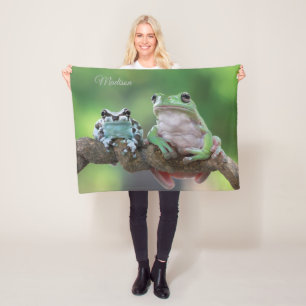Couverture Polaire Nom personnalisé Grenouille Blanche polaire