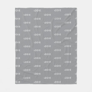 Couverture Polaire Nom personnalisé gris minimaliste moderne