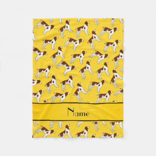 Couverture Polaire Nom personnalisé jaune brittany spaniel dogs