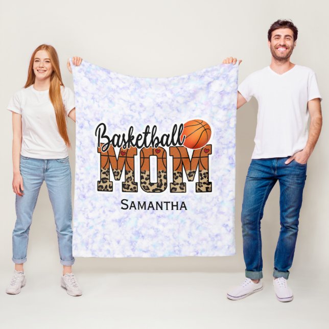 Couverture Polaire Nom personnalisé Maman de basket-ball | Fête des m (En situation)