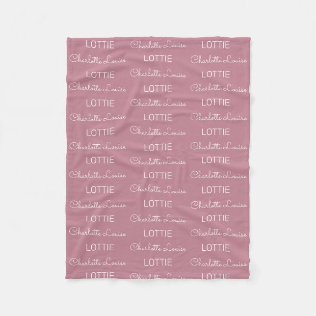 Couverture Polaire Nom personnalisé moderne Fleece Bébé Blanket (Devant)