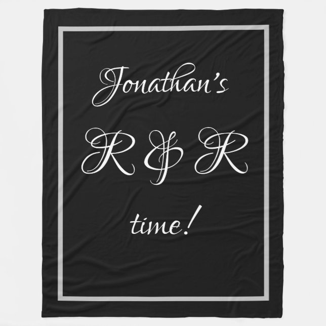 Couverture Polaire Nom personnalisé moderne Jonathan's R&R time Cute (Devant)