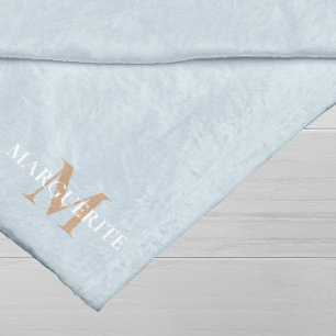 Couverture Polaire Nom personnalisé Monogramme