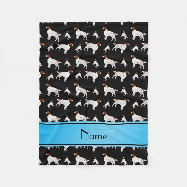 Couverture Polaire Nom personnalisé noir Anglais Setter (Devant)