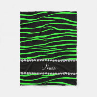 Nom personnalisé noir néon vert zèbre rayures