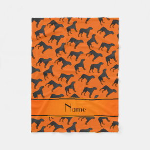 Couverture Polaire Nom personnalisé orange rottweiler chien motif