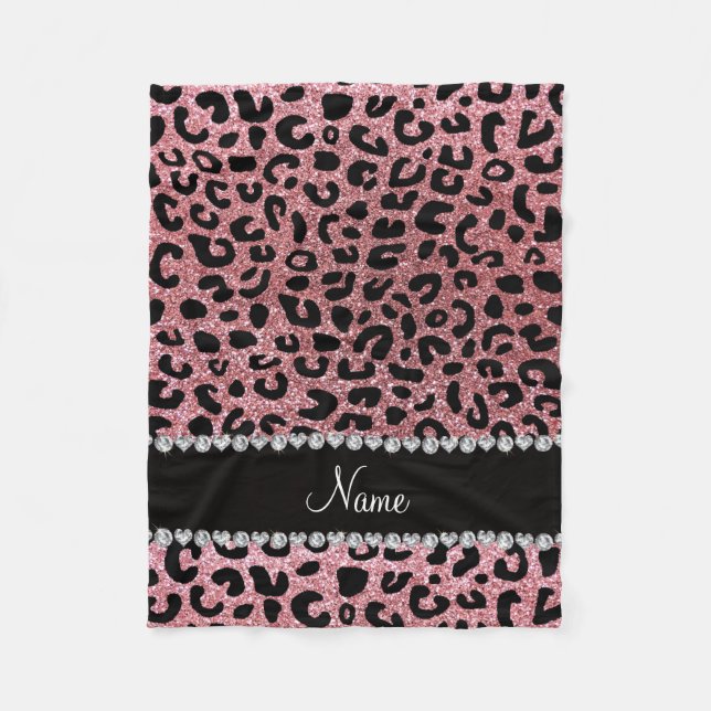 Couverture Polaire Nom personnalisé parties scintillant rose pastel p (Devant)
