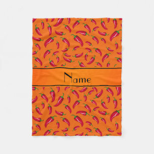 Couverture Polaire Nom personnalisé piment orange