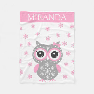 Couverture Polaire Nom personnalisé Receveur Bébé Fille Blanche Ceint