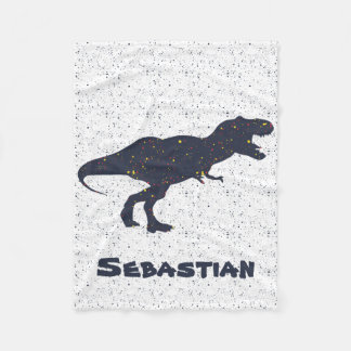 Couverture Polaire Nom personnalisé T-Rex Blanche-Toison, Petit