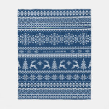 Nom personnalisé Turquoise bleu Chandail de Noël