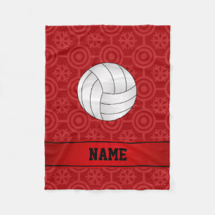 Couverture Polaire Nom personnalisé volleyball noir rouge flèches de 