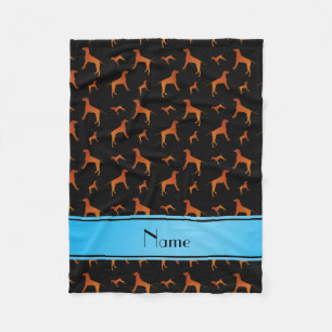 Couverture Polaire Nom personnel Rhodesian ridgeback chiens noirs