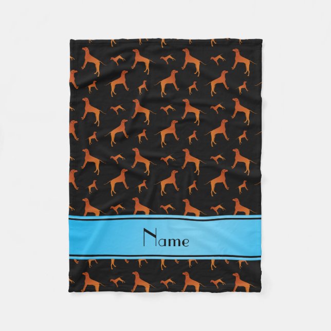 Couverture Polaire Nom personnel Rhodesian ridgeback chiens noirs (Devant)