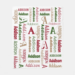 Couverture Polaire Nom répétitif et Noël neutre pour le genre initial