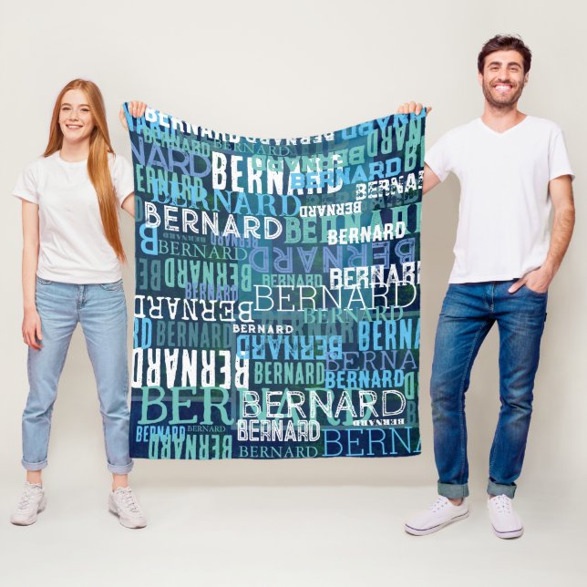 Couverture Polaire Nom répliqué en nuances de bleu côtier (En situation)