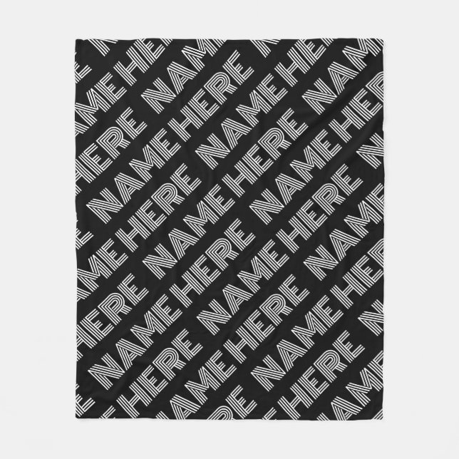 Couverture Polaire Nom rétro-moderne gras ou Motif Word (Devant)