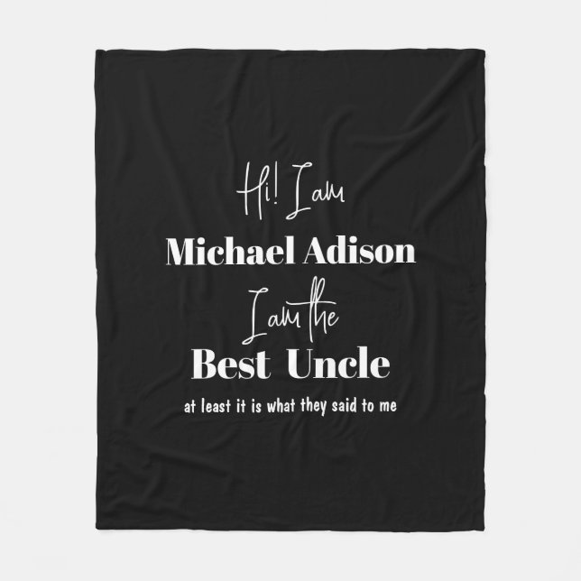 Couverture Polaire Nom script personnalisé spécial meilleur oncle drô (Devant)