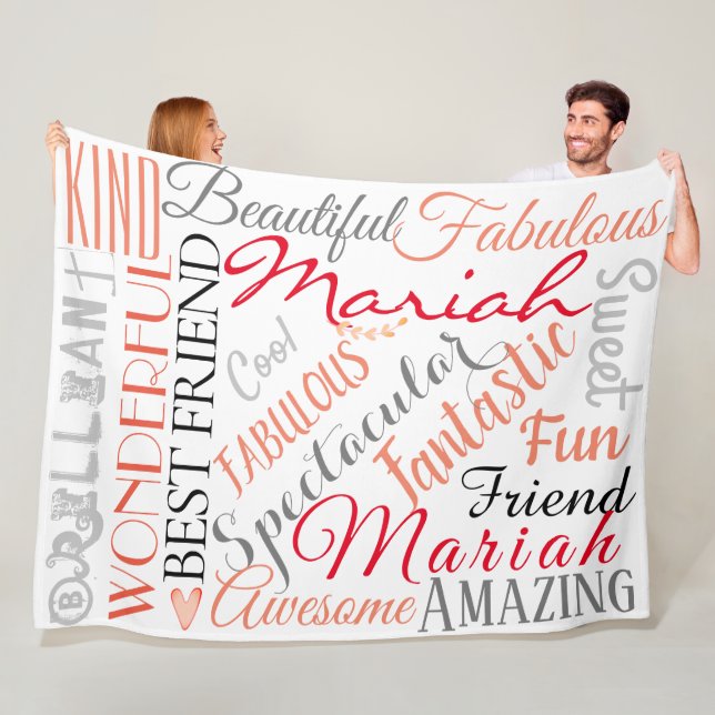 Couverture Polaire Noms, couleurs et mots d'amitié personnalisés (En situation)