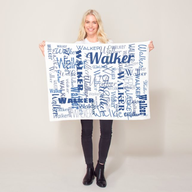 Couverture Polaire Noms de longueur moyenne Motif Bleu et blanc Bébé (En situation)