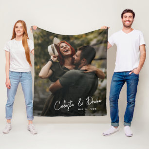Couverture Polaire Noms de script modernes couples photo mariage