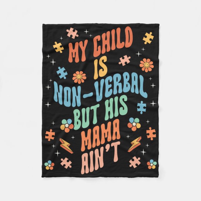 Couverture Polaire Non Verbal Autistic Nonspeaking Speech  (Devant)