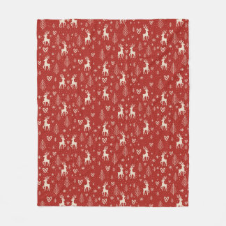 Couverture Polaire Nordic Yuletide Reindeer