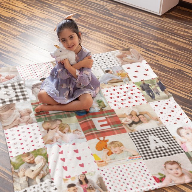 Couverture Polaire Nostalgic Patchwork Memories : Quilt Motif Photo (Créateur téléchargé)