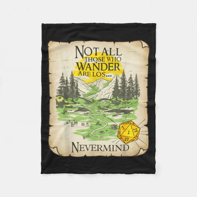 Couverture Polaire Not All Who Wander Are Lost Funny Maps Rpg Parody  (Devant)