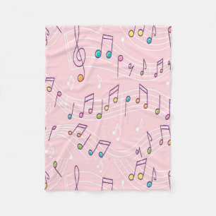 Couverture Polaire note de musique rose coloré musicien motif