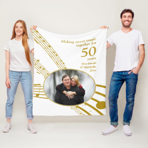Couverture Polaire Notes de musique douce 50e anniversaire de Mariage