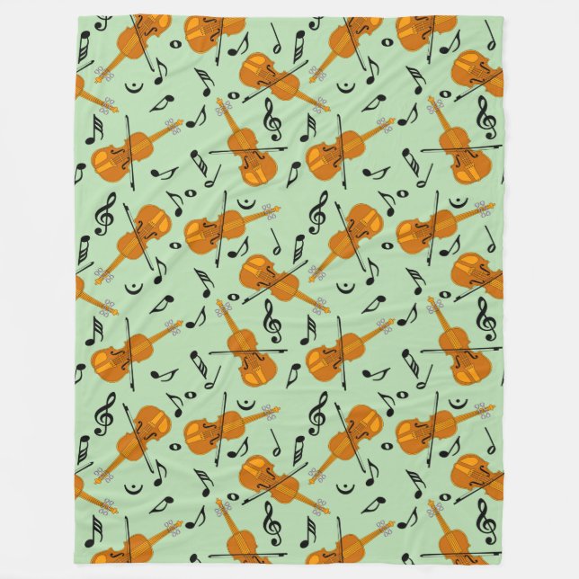 Couverture Polaire Notes de musique violon (Devant)