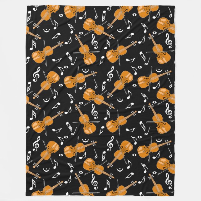 Couverture Polaire Notes de musique violon (Devant)